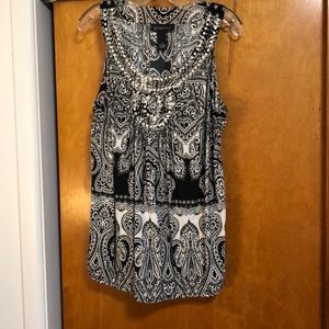 INC B&W Tank with keyhole and BLING 1X